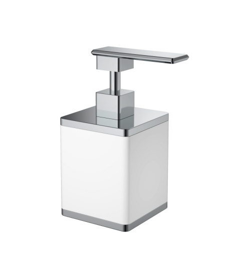 10969-W-CR Диспенсер квадратный белый-Хром