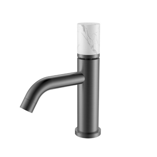 121-GM-MR-W Смеситель STICK для умыв. низ. GUN METAL MRAMOR WHITE_Комплект