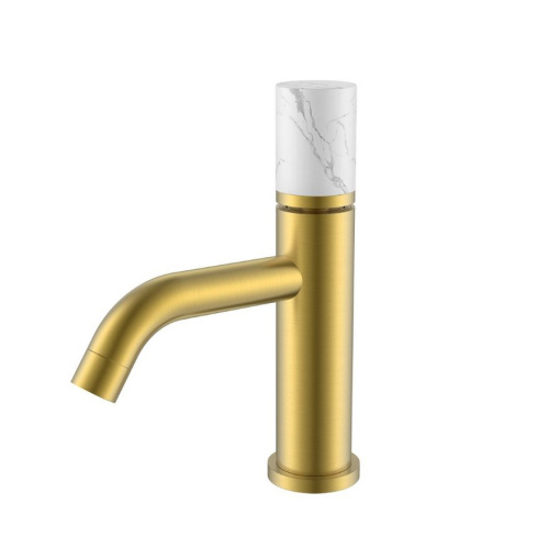 121-MG-MR-W Смеситель STICK для умыв. низ. MATT GOLD MRAMOR WHITE_Комплект