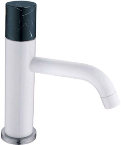 121-W-MR- Black Смеситель Stick для умыв.низ. White Mramor Black (комплект)