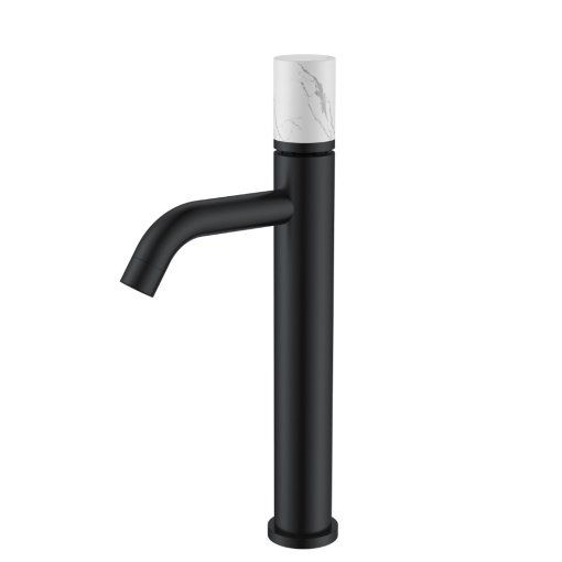 122-B-MR-W Смеситель Stick для умыв. выс. Black Mramor White (комплект)
