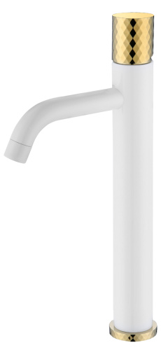 122-WG Смеситель Stick для умыв. выс. White Diamond Gold (комплект)