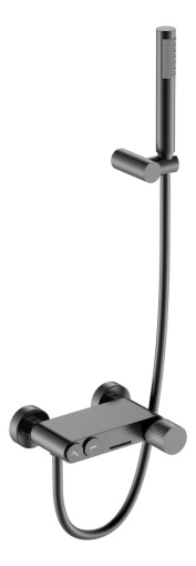 123-GM Смеситель STICK для ванны Gun Metall c ручкой DIAMOND