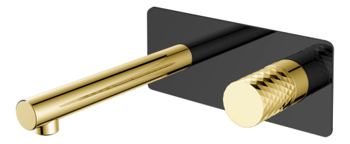 125-BG Смеситель Stick из стены Black Diamond Gold