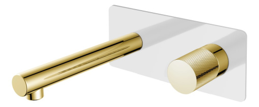 125-WG.2 Смеситель Stick из стены White Touch Gold