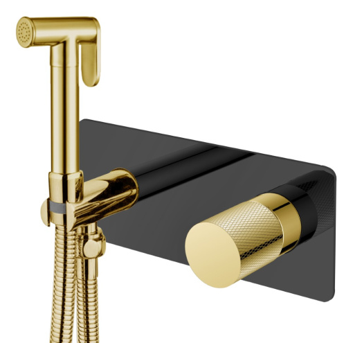 127-BG.2 Смеситель гигиенический STICK BLACK TOUCH GOLD
