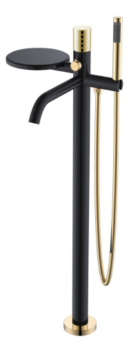 129-BG Смеситель STICK напольный BLACK DIAMOND GOLD