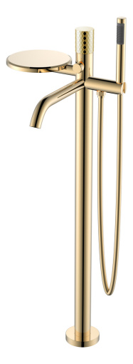 129-GG Смеситель STICK напольный GOLD DIAMOND GOLD