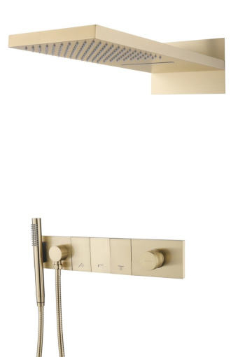 132-MG Встроенная душевая система Zodiac, трехпозиционная Matt Gold фото 132-MG Встроенная душевая система Zodiac, трехпозиционная Matt Gold