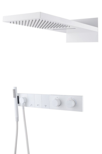 133-MW Встроенная душевая система Zodiac с термостатом, трехпозиционная Matt White