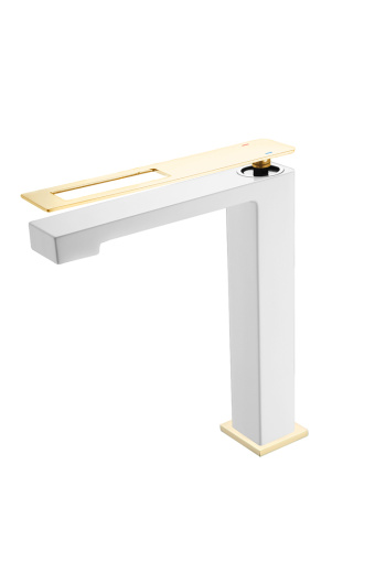 142-WG Смеситель Q для умыв. выс. White Gold (комплект)