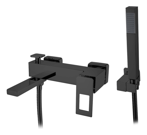 143-BB Смеситель для ванны Q Black Black (комплект)