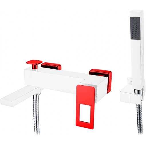 143-WR Смеситель Q для ванны  White Red