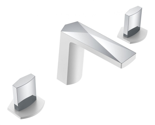 150-WCR-Ice Смеситель врезной на 3отв. Venturo белый-Хром, ручка Ice