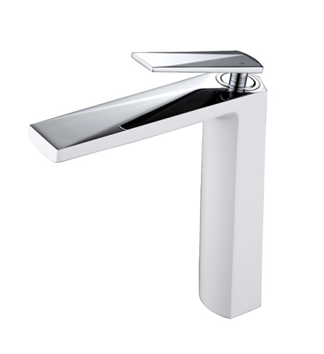 372-W Смеситель для умывальника высокий Venturo белый + Хром