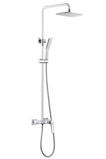 378-W Стойка для душа со смесителем Venturo белый + Хром