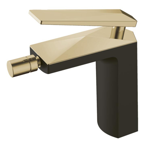 386-B Смеситель для биде черный-золото