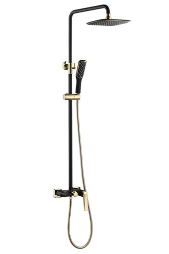 388-B Стойка для душа со смесителем Venturo черный + золото