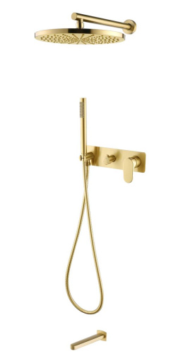 454-2-MG Смеситель встроенный для душа с верхней лейкой и изливом Spectre Matt Gold