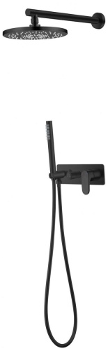 454-B Смеситель встроенный для душа с верхней лейкой Spectre черный матовый