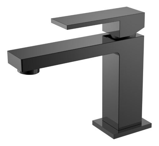 471-SGM Cмеситель для умывальника Qubic Shine Gun Metal