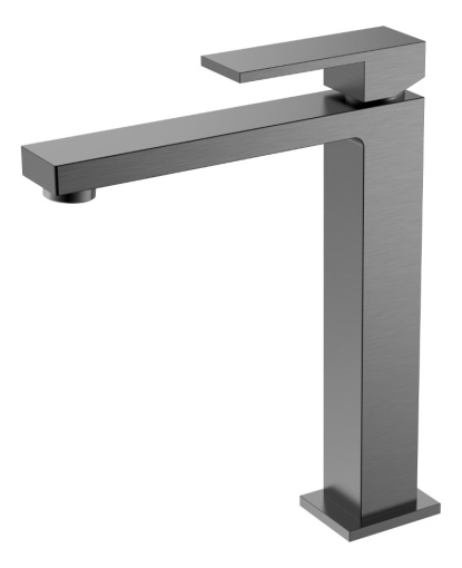 472-GM Смеситель для умывальника высокий Qubic Matt Gun Metal