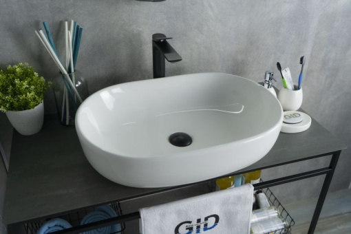 Раковина Gid N9026a 51112 накладная белая 60x40x15