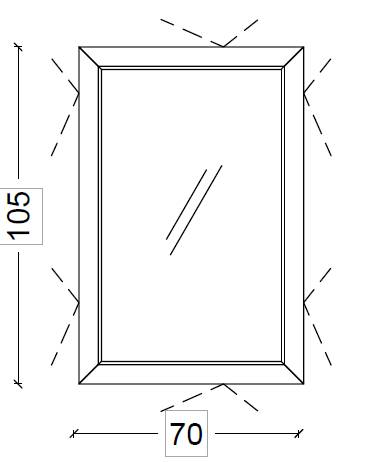 567-BB Зеркало Dolce Бронзированный коричневый 105x70см