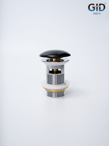 Донный клапан Gid  с переливом Bl100-1 72202K черный глянцевый 7x7x10