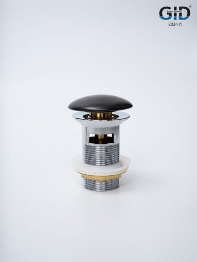 Донный клапан Gid  с переливом Blm100-1 74407K черный матовый 7x7x10