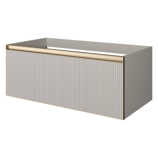 790-M1-100-CM-RIB-MG QUATRO 1 100CM тумба рифл CASHMERE FUGA профиль MATT GOLD