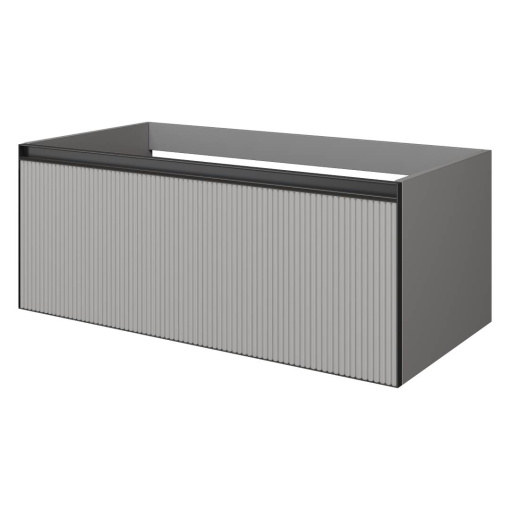 790-M1-100-L-RIB-A QUATRO 1 100CM тумба рифл LUNA FUGA профиль ANTHRACITE