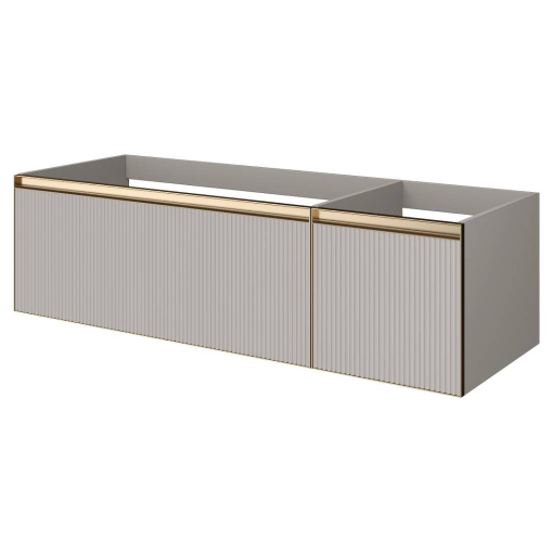 790-M2-140-CM-RIB-MG QUATRO 2 140см (100+40) тумба рифл CASHMERE FUGA профиль MATT GOLD