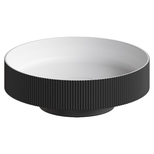 801-R-A Раковина накладная рифленая Corian 400*130 ANTRACIT