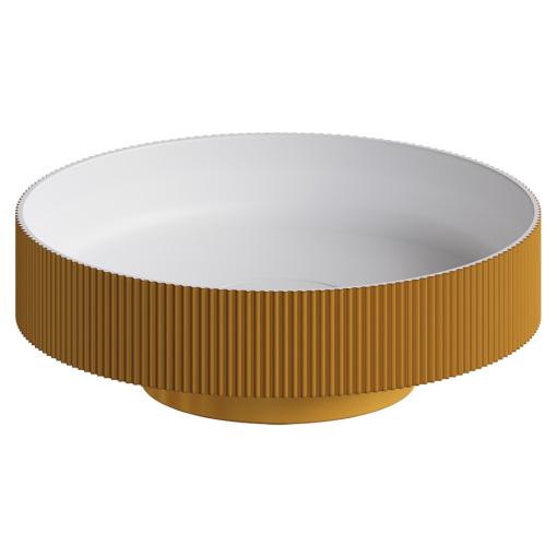 801-R-G Раковина накладная рифленая Corian 400*130 GOLD