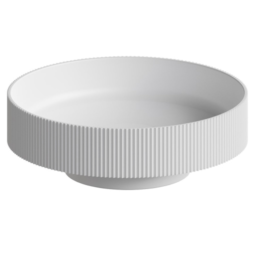 801-R-MW Раковина накладная рифленая Corian 400*130 Matte white