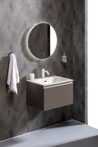 837-060-A glossy Тумба без раковины Vallessi 60*46см Антрацит глянец, 1 полка