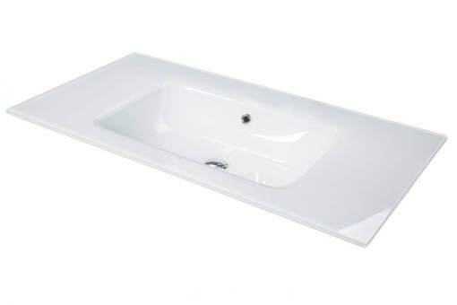 852-080-W Lucido Столешница стекло 80см моноблок Жемчужный белый Lucido