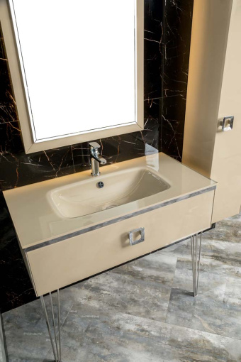 852-100-CP Lucido Столешница стекло 100см моноблок Капучино (Lucido) фото 852-100-CP Lucido Столешница стекло 100см моноблок Капучино (Lucido)