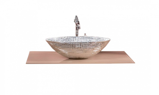 853-080-CP Столешница стекло 80см прямая Cappucino фото 853-080-CP Столешница стекло 80см прямая Cappucino