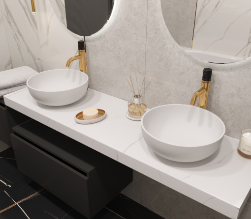 869-160-CLCT Столешница прямая Flat Calacatta 1610*460*70