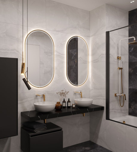 869-160-NM Столешница прямая Flat Nero Maquina 1610*460*70