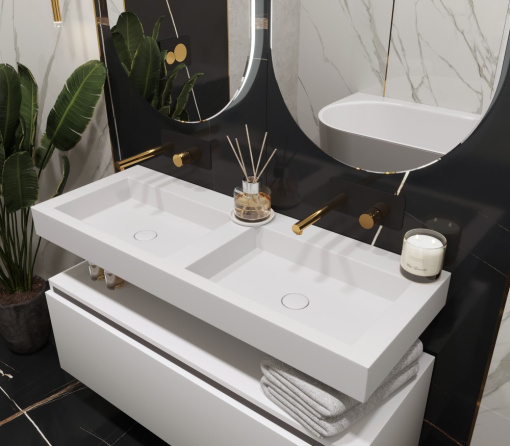 888-120 Столешница моноблок Flat ST 120см (1204*452*100) двойной