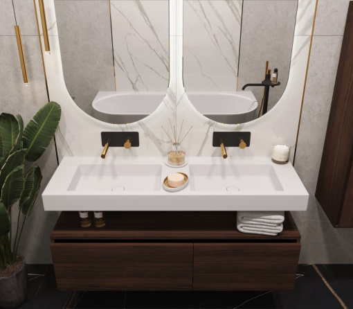 888-140 Столешница моноблок Flat ST 140см (1404*452*100) двойной