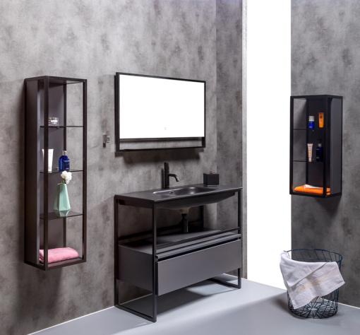 894-100-A Ящик под консоль Loft 100 Антрацит, 1 полка