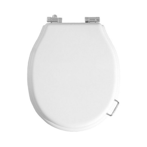 906-W-CR Крышка для напольного унитаза (массив) белый хром