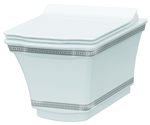 951-CR Подвесной Унитаз с узором Hermitage CHROME