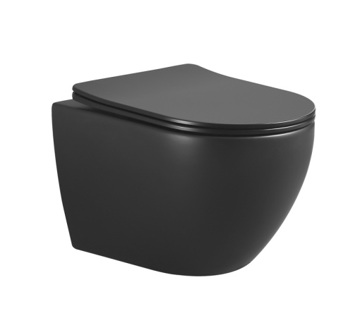 961-SET-2-B Nero подвесной унитаз с биде черный матовый с крышкой