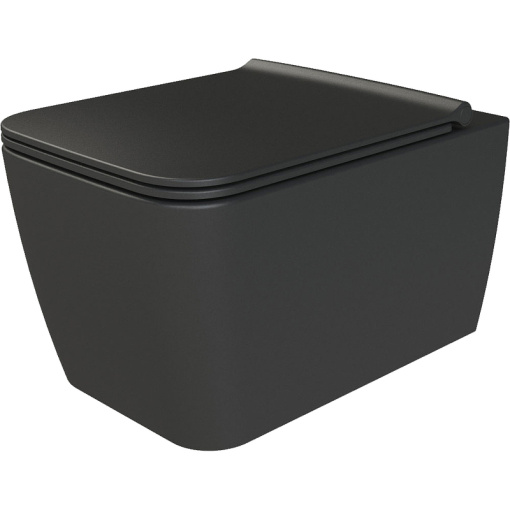 967-SET-B Zen подвесной унитаз матовый черный с крышкой