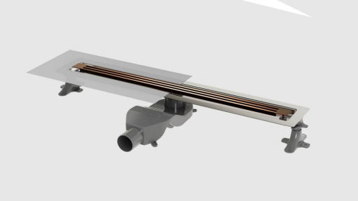 981-80-BRB Душевой лоток B&T INFINITY 80см, нерж.сталь BRUSHED BRONZE